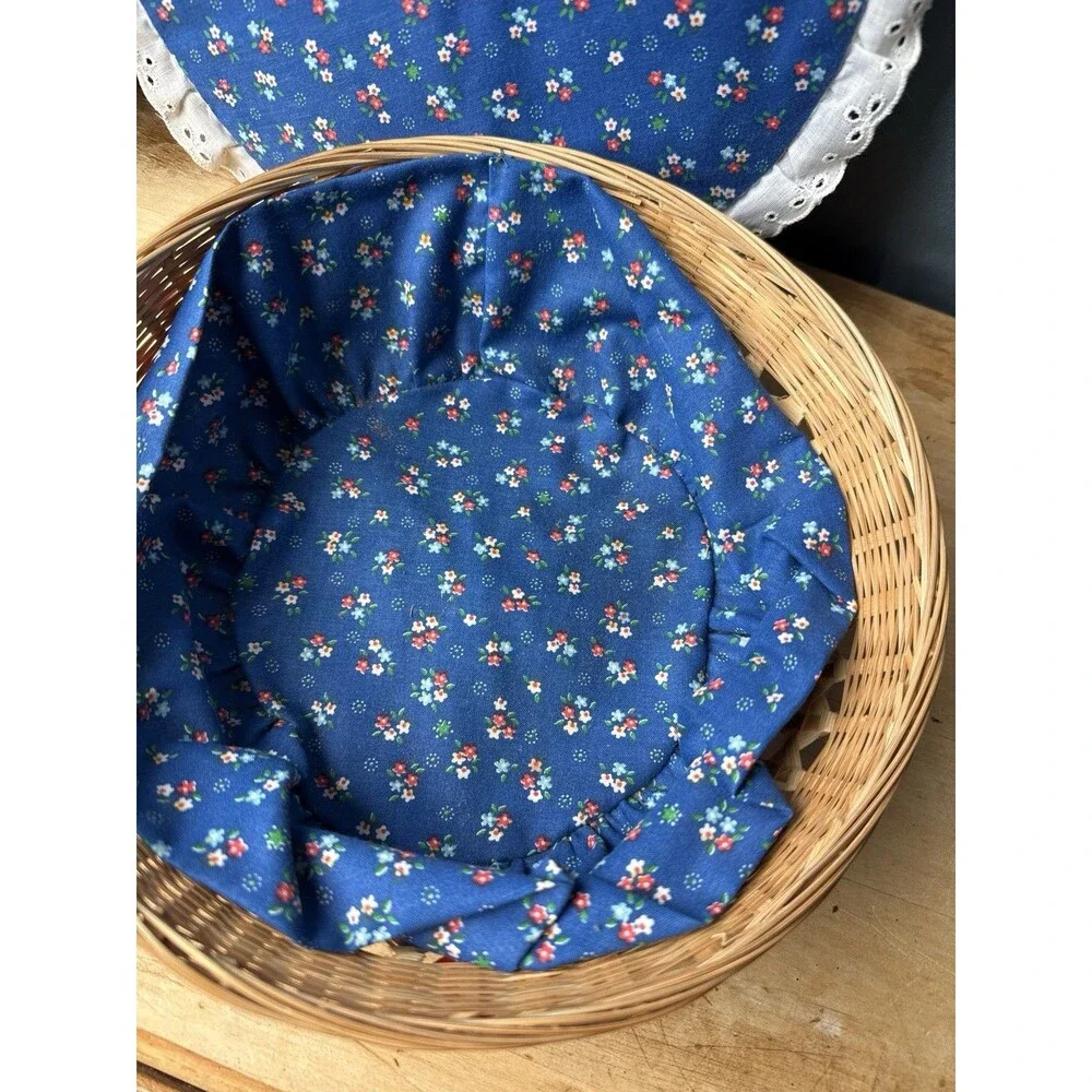 Vintage Floral Sewing Basket Organizing Storage Box Collectible